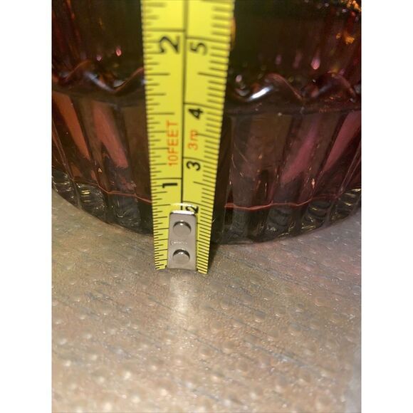 Pink Raspberry Glass  Round Candy Dish/Bowl Scalloped Edge 5.5” - Picture 4 of 8